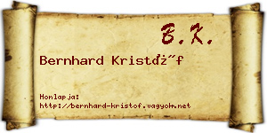 Bernhard Kristóf névjegykártya