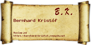 Bernhard Kristóf névjegykártya