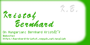 kristof bernhard business card